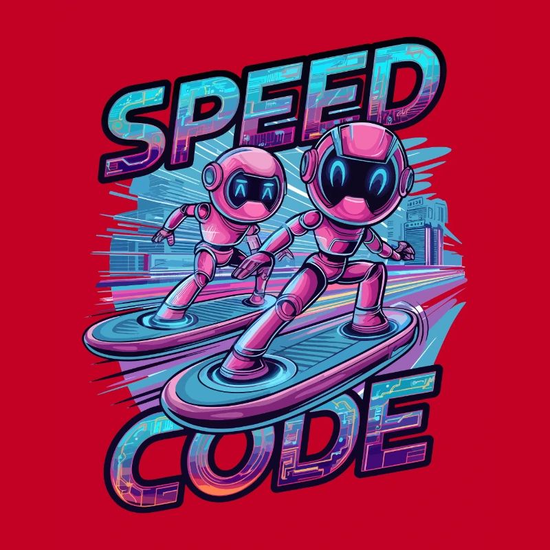Code de vitesse Cyberpunk Robot Surf Tech Art