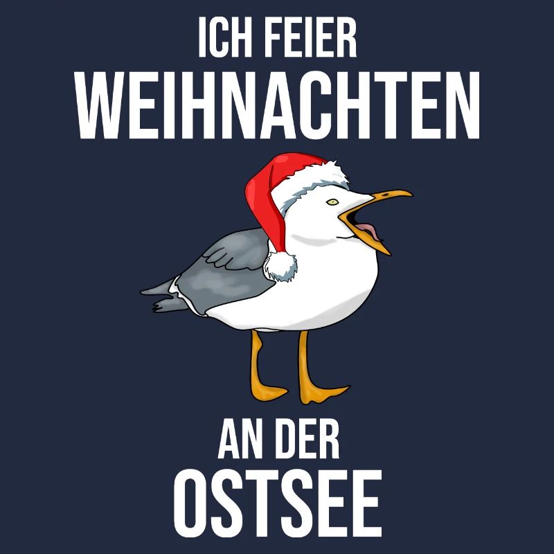 Möwe feiert Weihnachten an der Ostsee