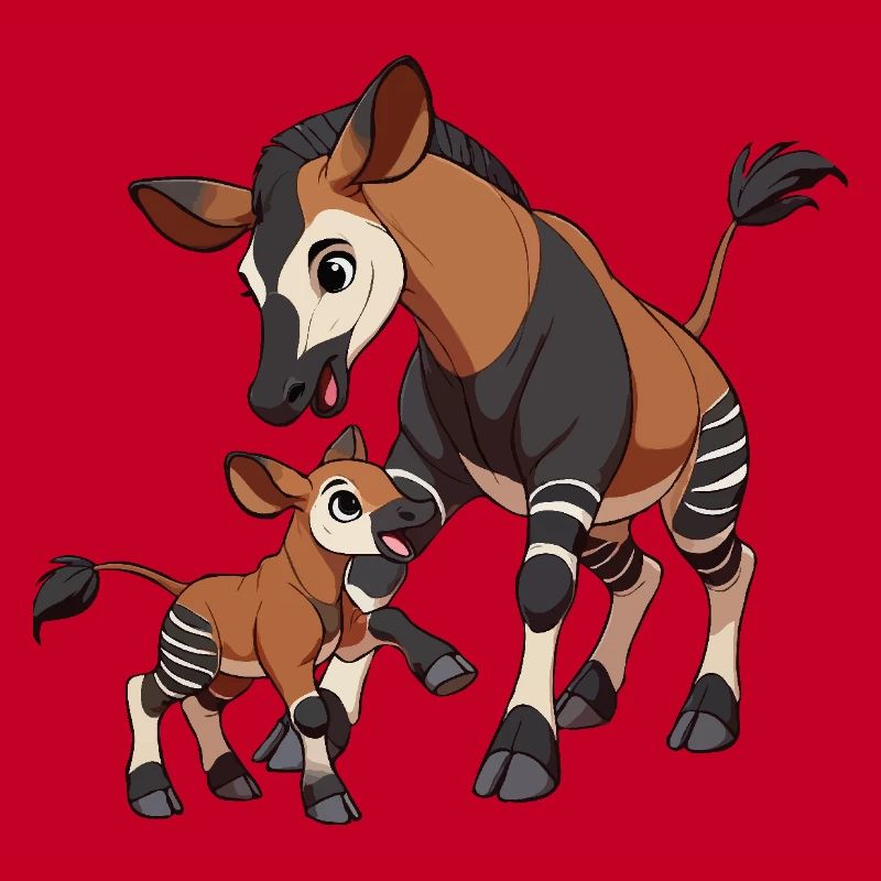Okapi Mutter und Kind