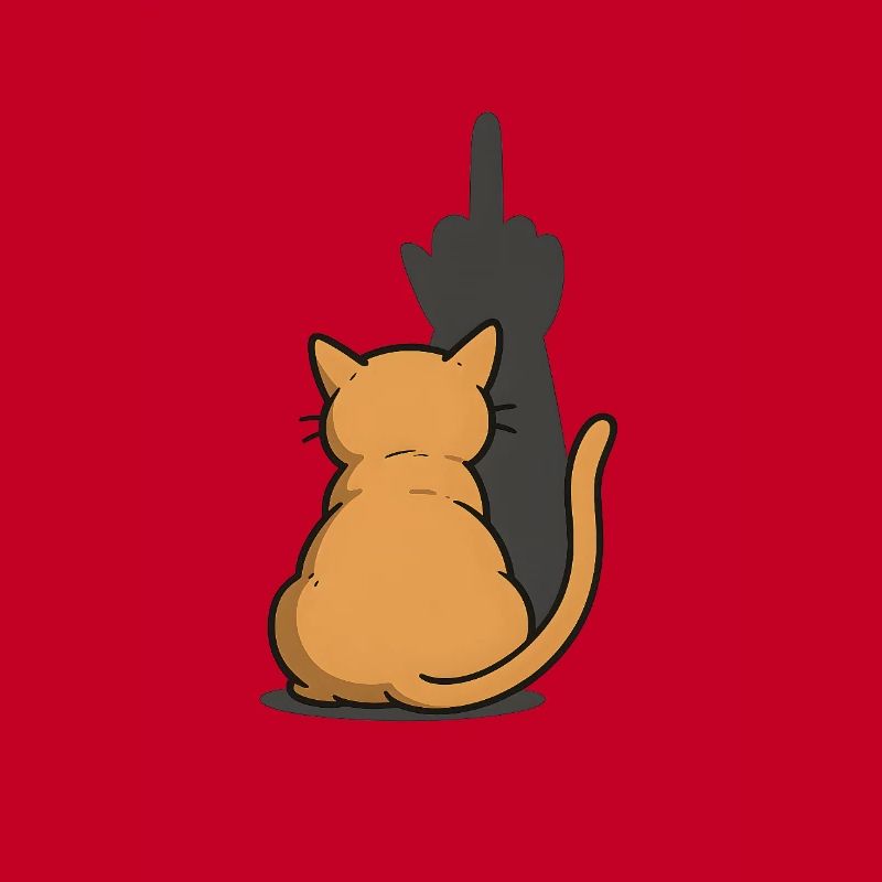 Cat Middle Finger Shadow