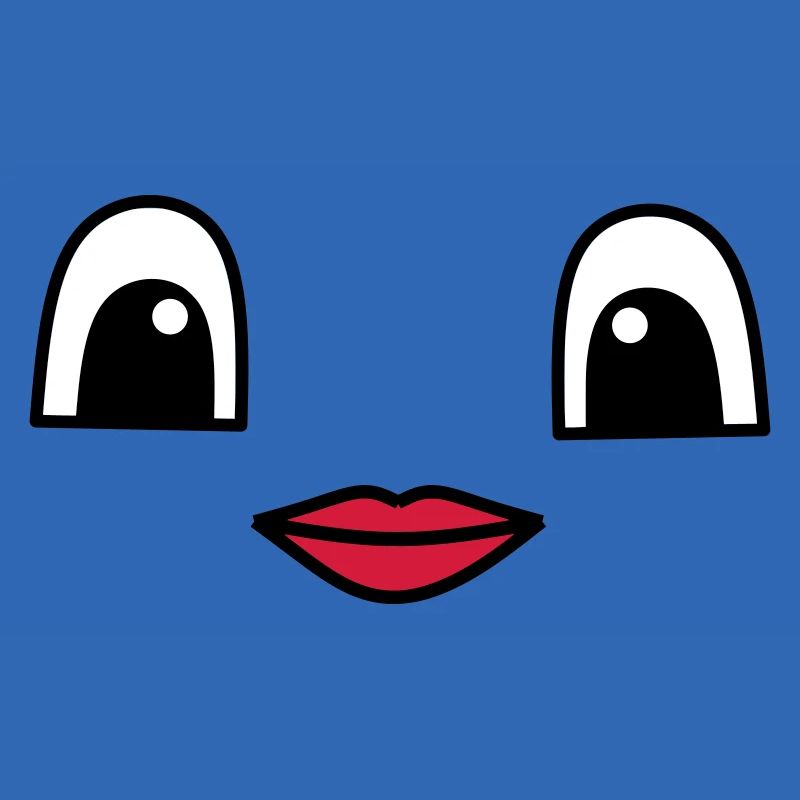 Cute face with red lips