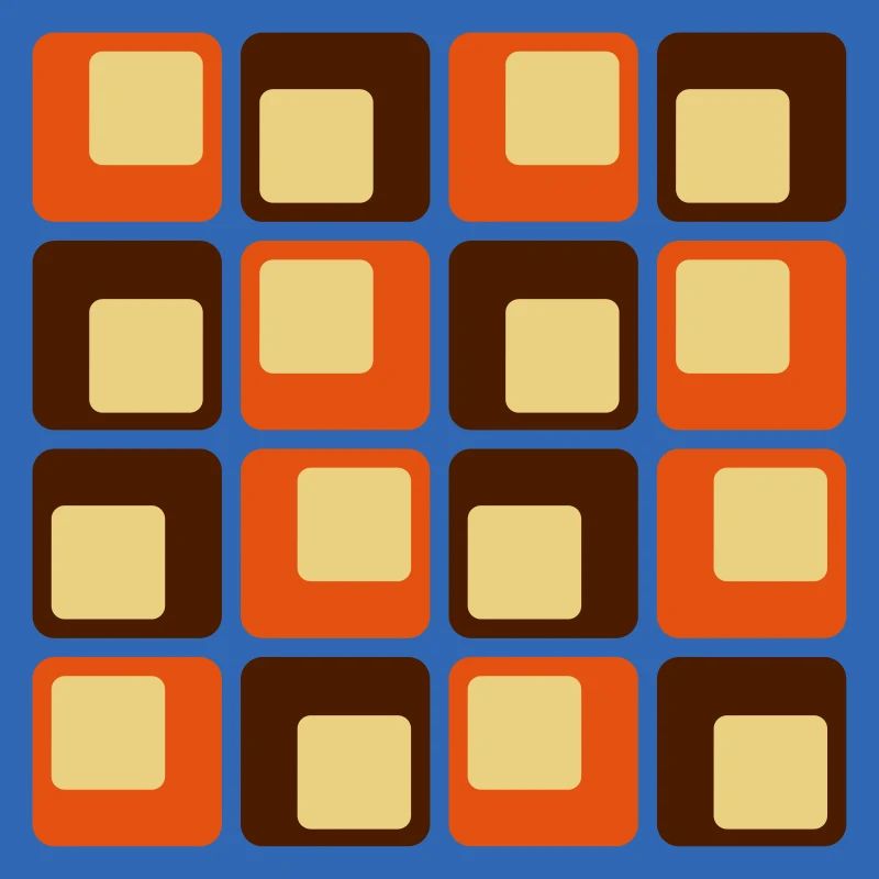 70s Retro Square Shapes Pattern
