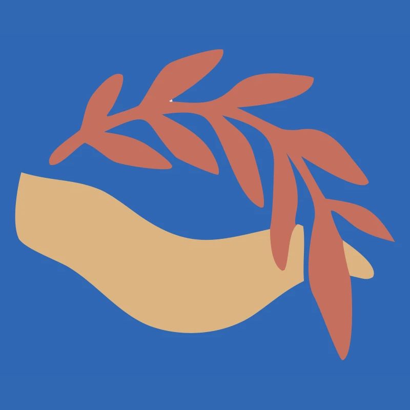 Hand Leaf Nature Boho Logo