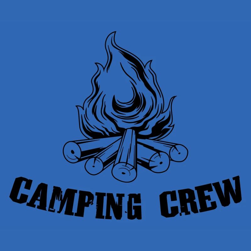 Équipe de camping de feu de camp