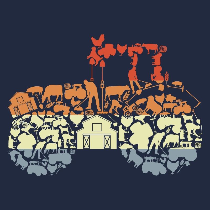 Retro Traktor Silhouette