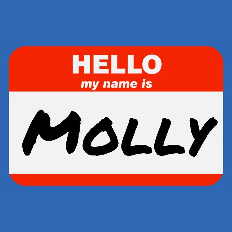 Hello My Name Is Molly Label Name Tag