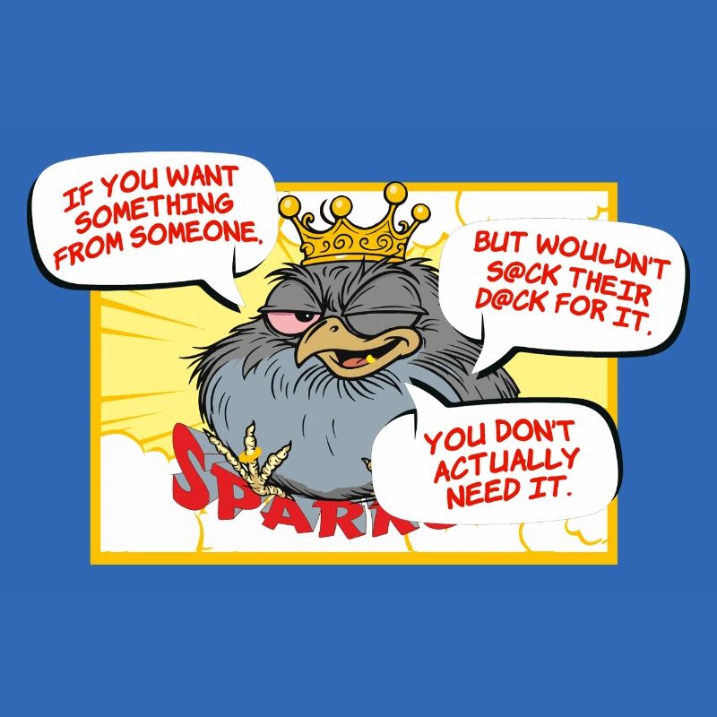 Royal crow with spark slogan