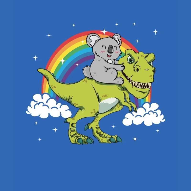 Koala Bear Rides T-Rex Dinosaur Gift