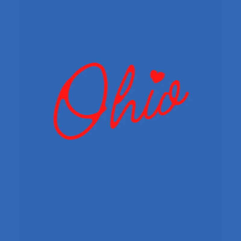 Mignon Ohio Red Script OH Carte Accueil Buckeye State