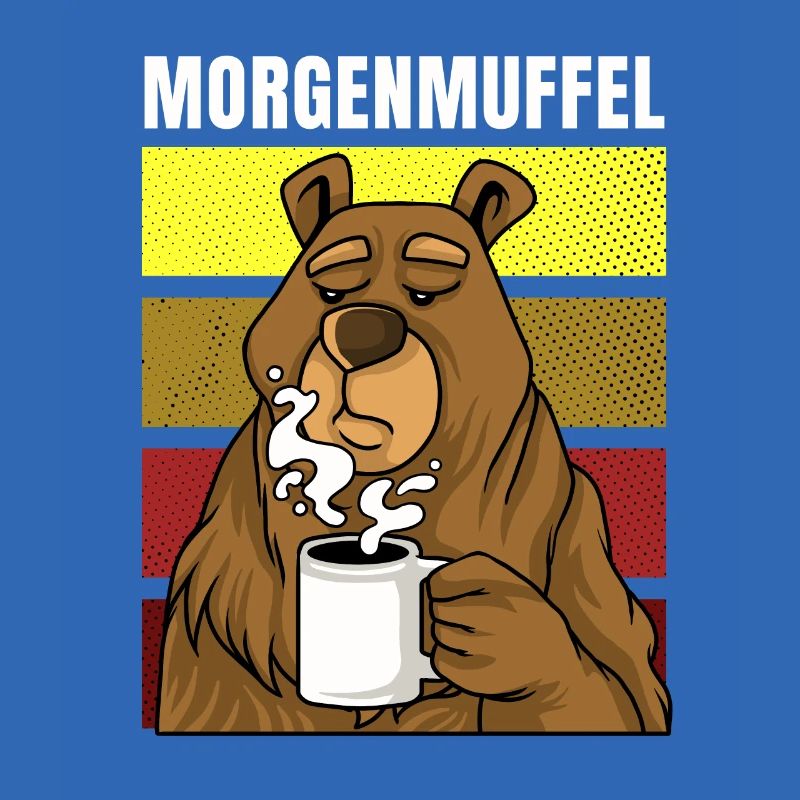 Morgenmuffel Bär mit Kaffee