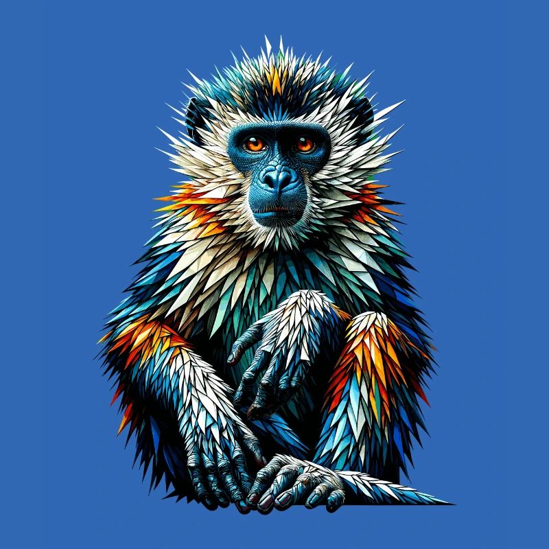 Polygon Art Monkey Lover Ape Chimpanzee Monkeys