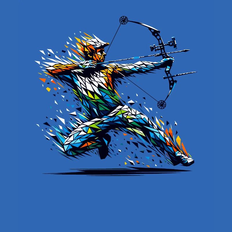 Polygon Art Archer Archery Bow And Arrow Archers