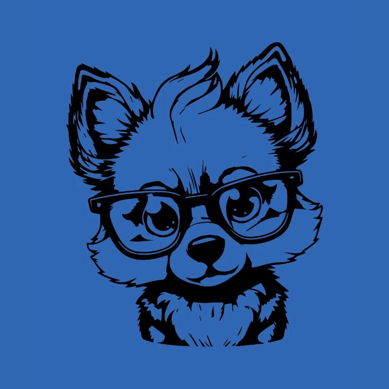 niedlicher Wolf mit einer Brille