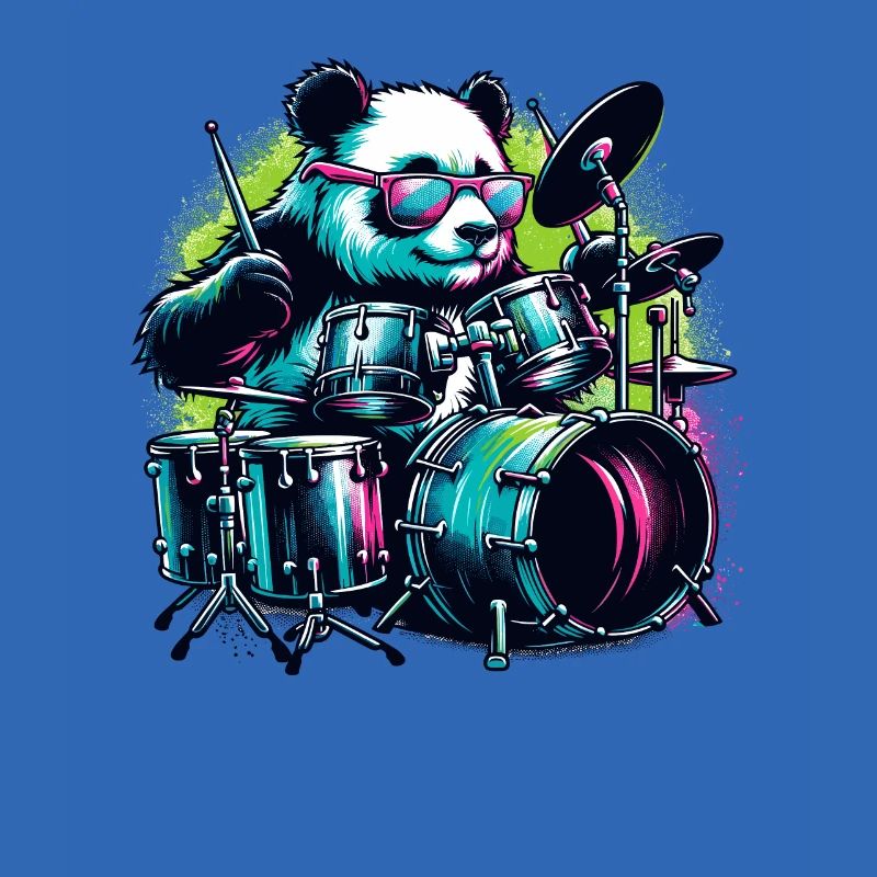 Panda Bear Playing Drums Drum Drummer Drumming