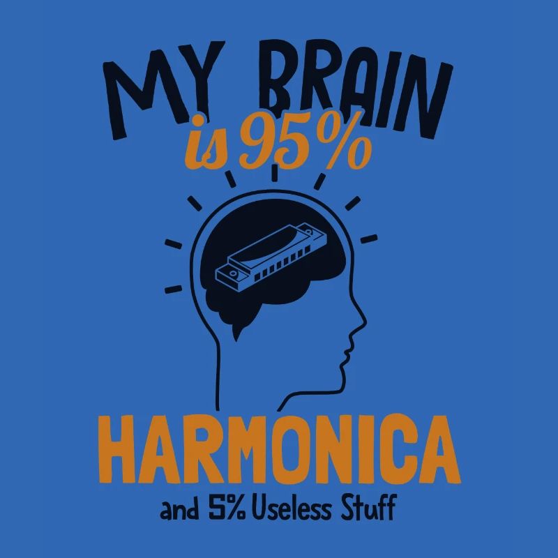Mon cerveau est 95% Harmonica Harmonique Bouche Harpe