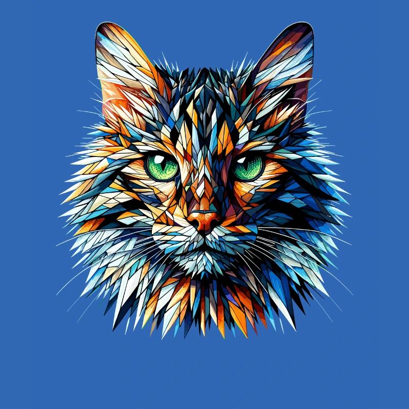 Polygone Art Bengal Chat