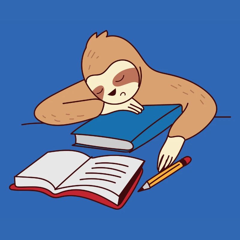 Faultier Studieren Einschlafen Ironisch Student