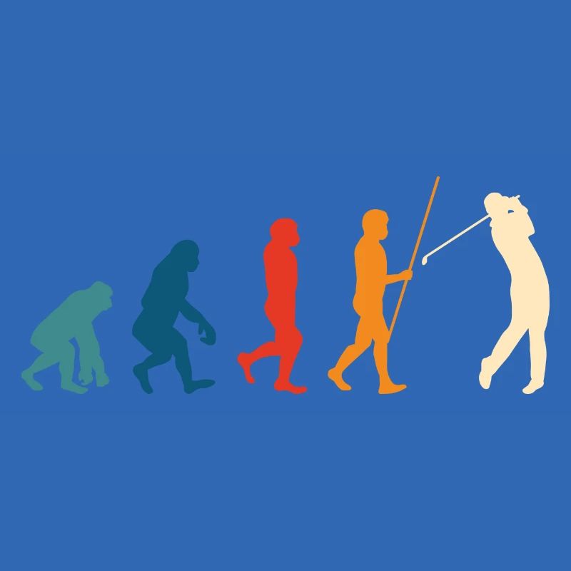 Golf Evolution Golfer Geschenk Golfschläger