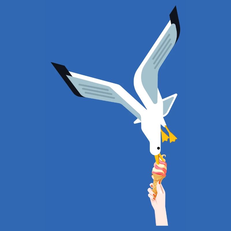 Möwe Eis Geschenk Vogel Dieb
