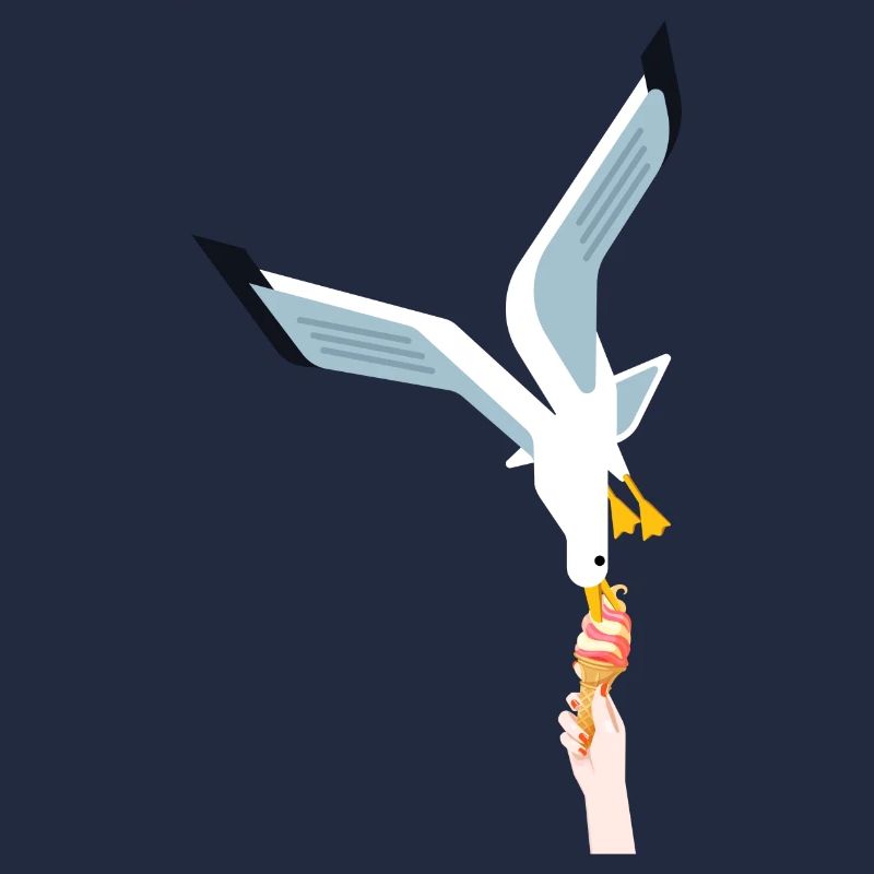 Möwe Eis Geschenk Vogel Dieb