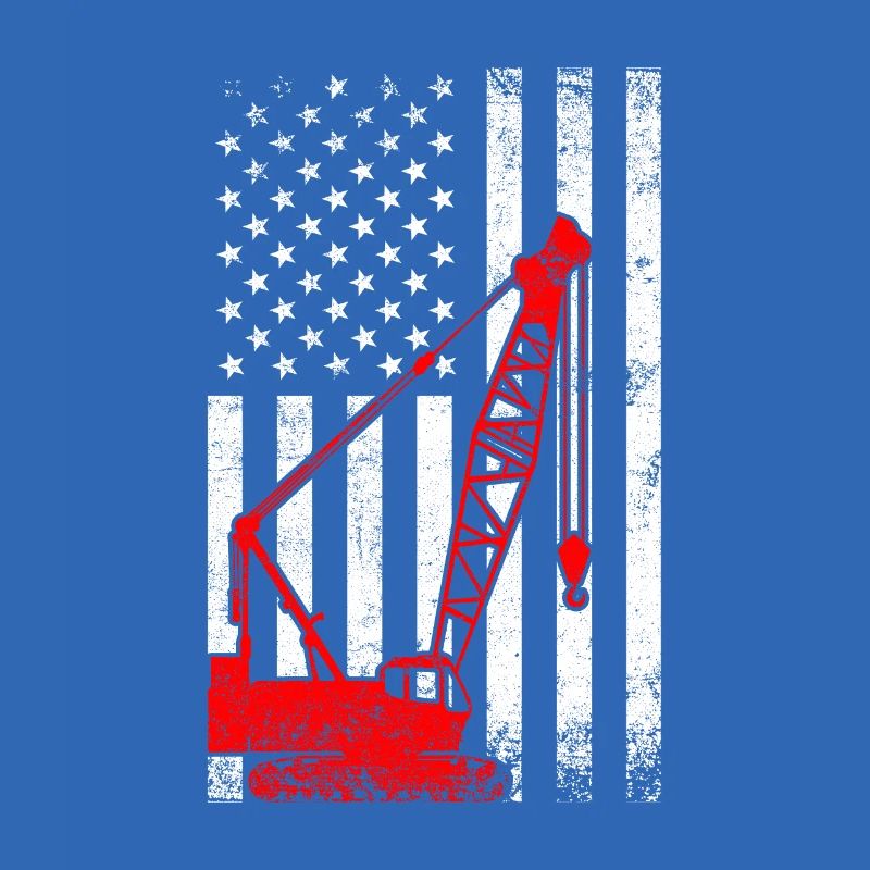crane operator American Flag, crane operator