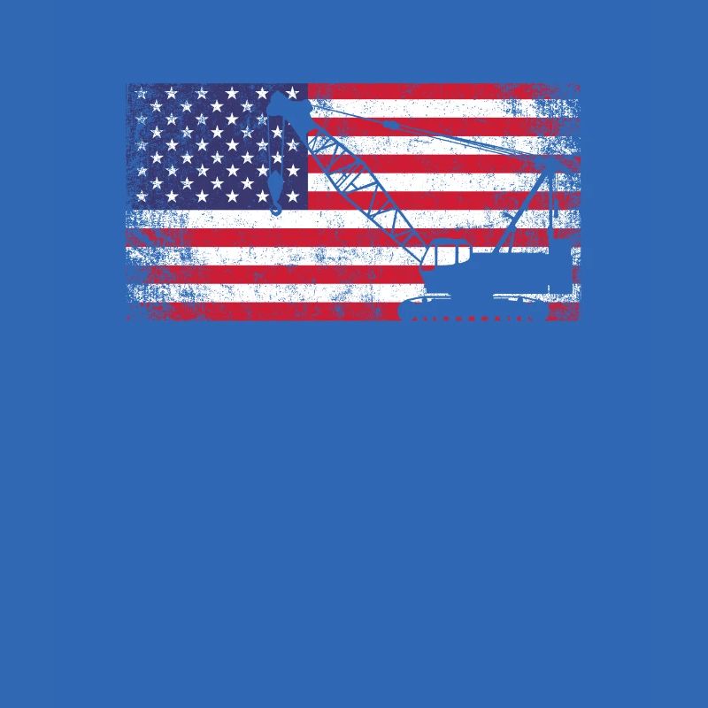 crane operator American Flag, crane operator