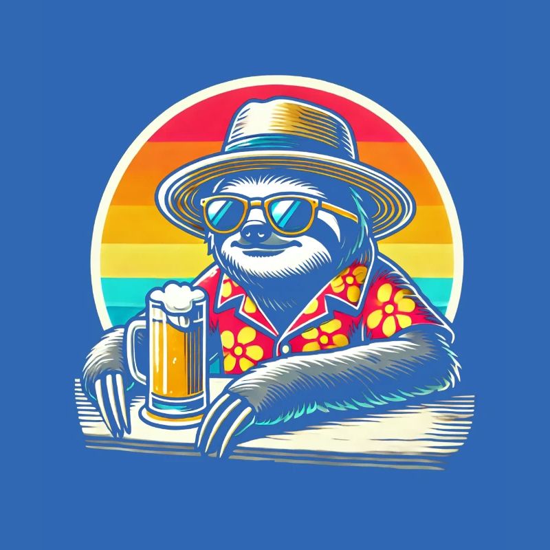 Faultier Bier trinken