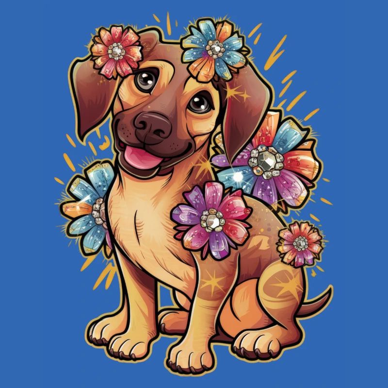 Rhodesian Ridgeback et belles fleurs