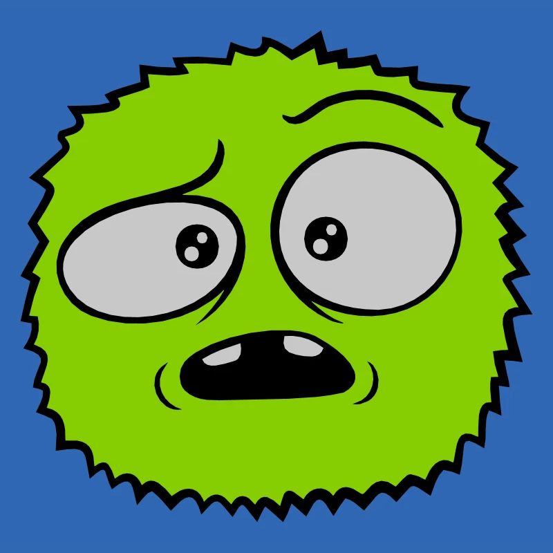 Haariges Monster skeptisches Gesicht
