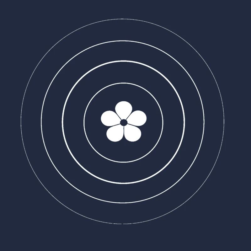 Dartboard Dart Discs Style with Circle Flowers