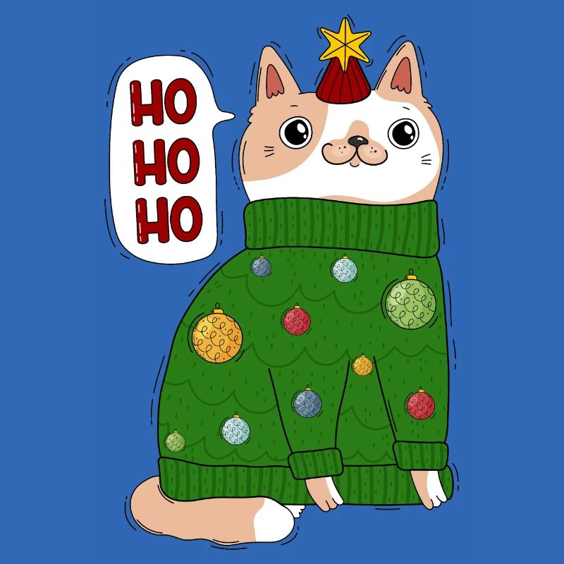 Katze im Weihnachtspullover