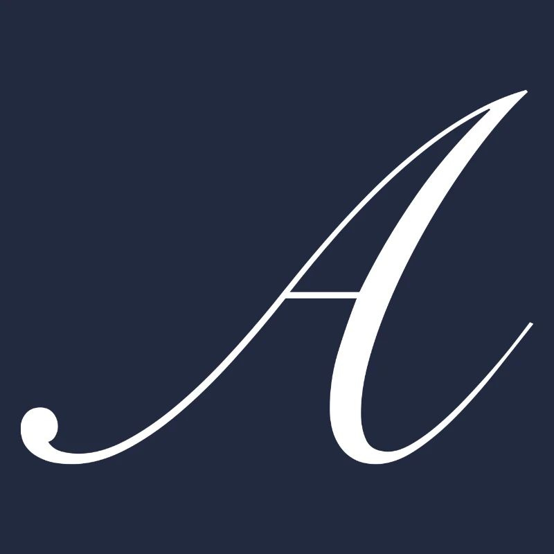 A letter in white