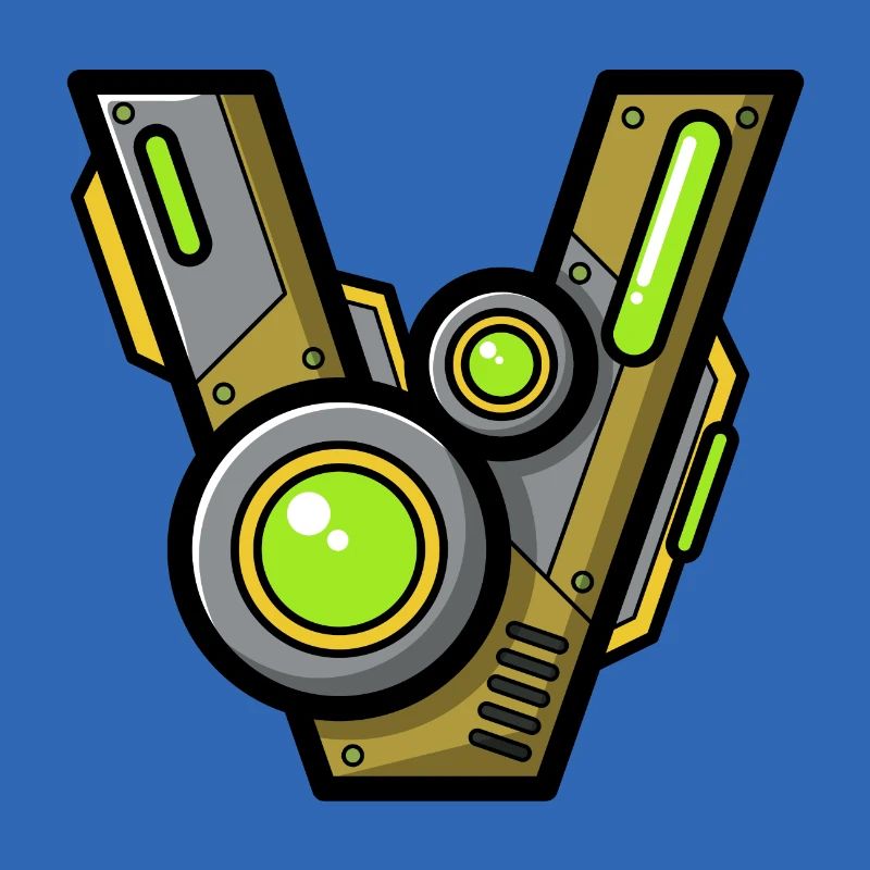 Buchstabe V Name Geschenk Roboter Technik nerd