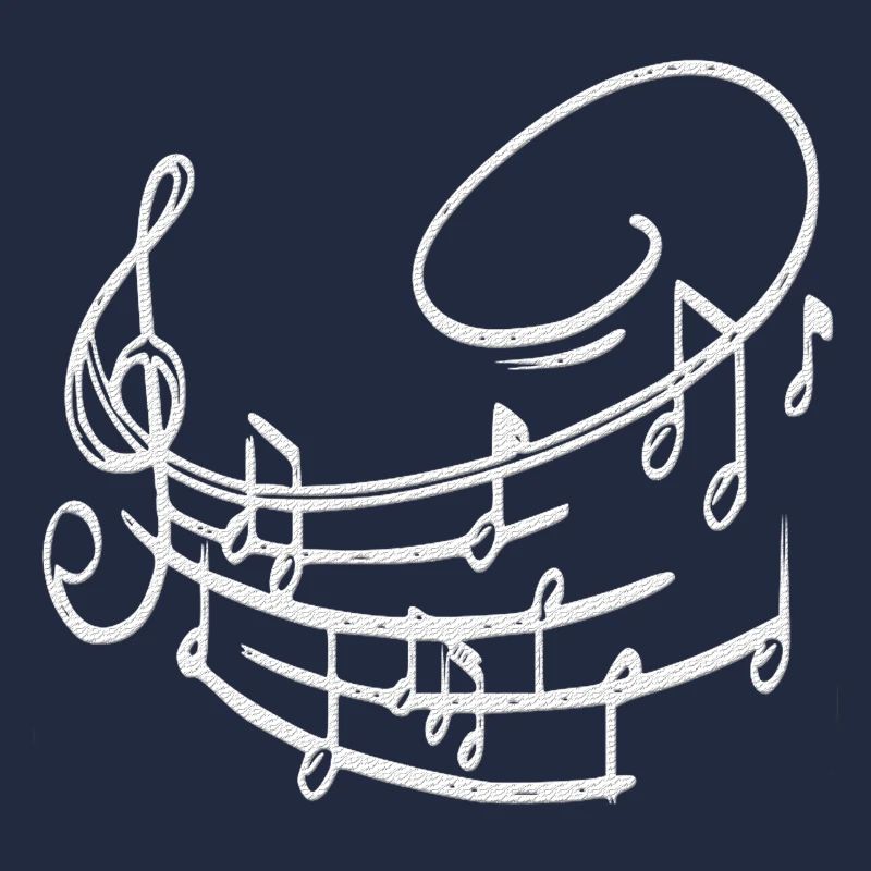 Notes de musique blanches avec clé