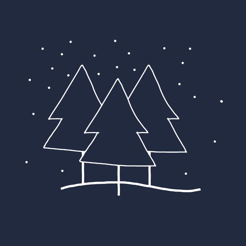 three fir trees under the snow