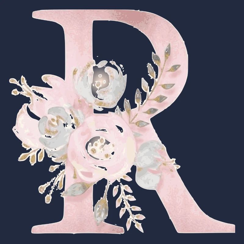 Buchstabe R mit Blumen