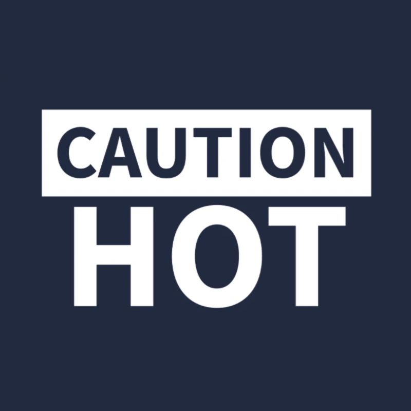 CAUTION HOT white