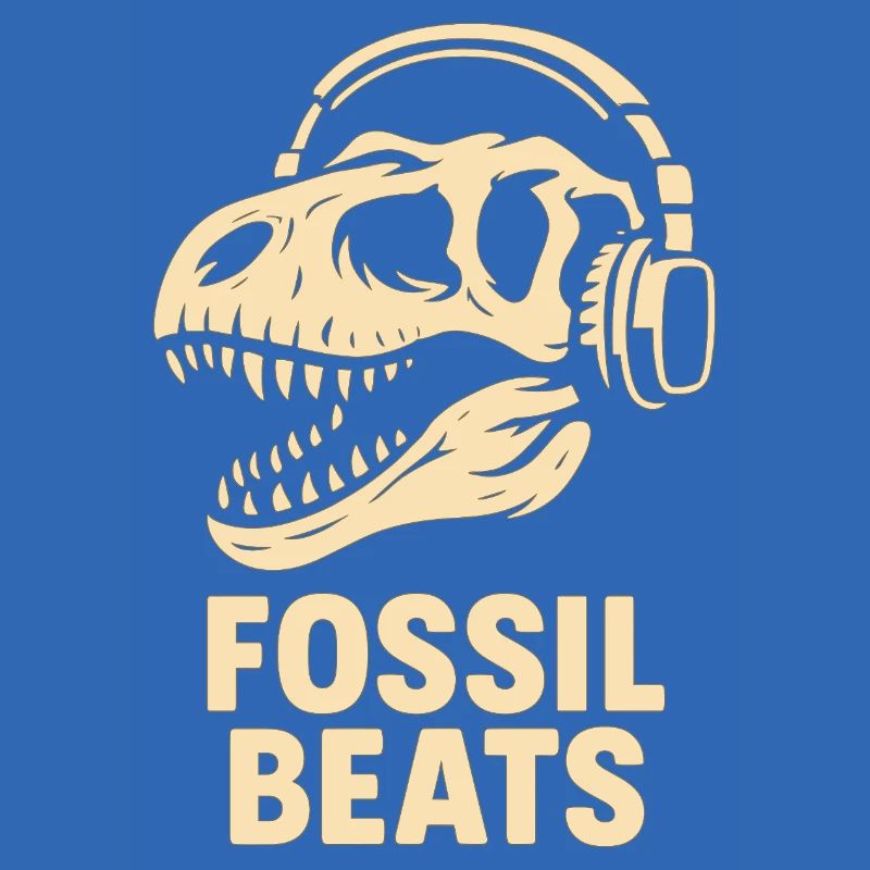 Fossil Beats Dinosaur mit Kopfhörer
