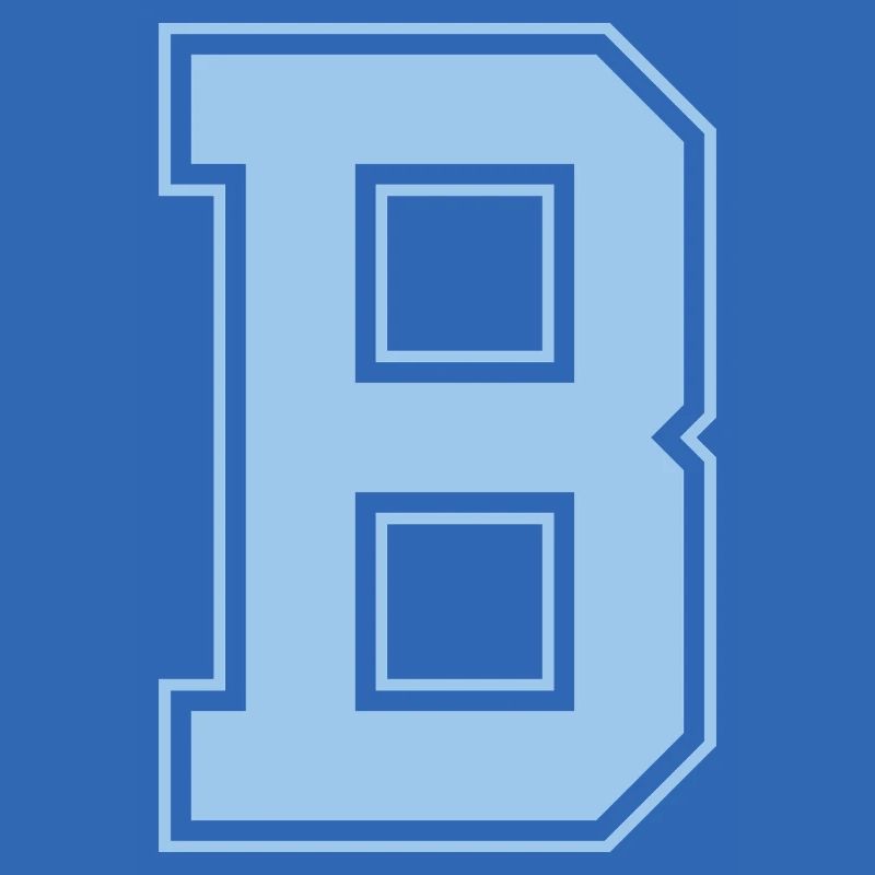 Monogram Light Blue Varsity College Initial B