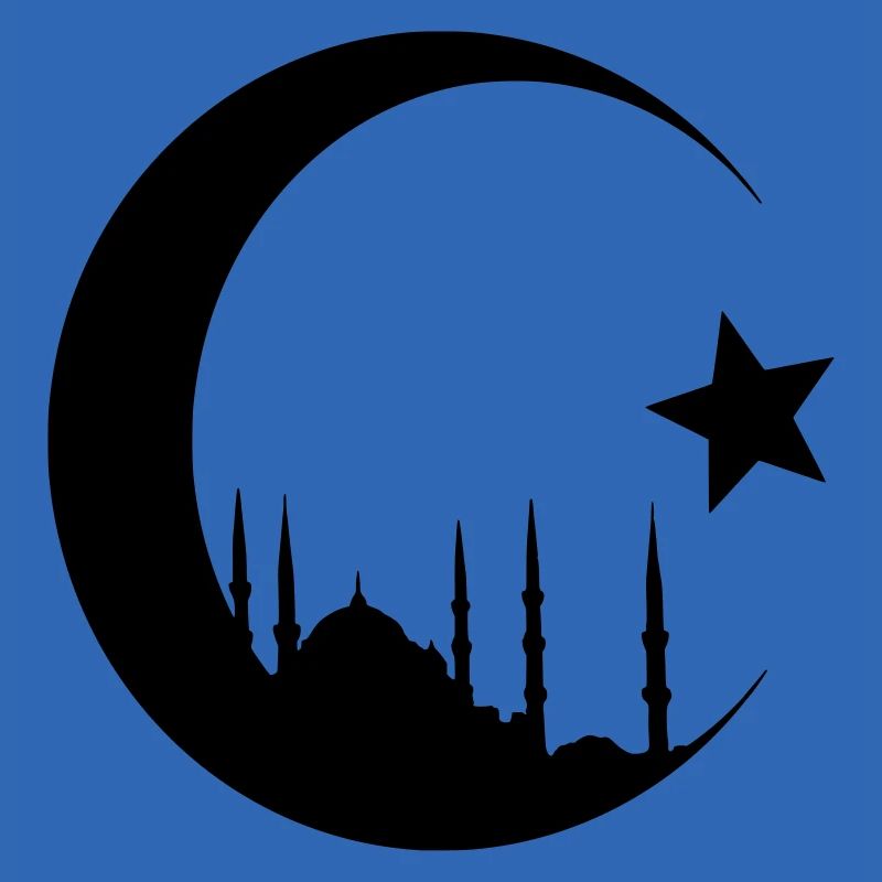 Halbmond mit Moschee