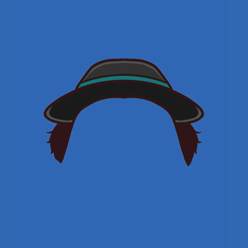 Hat with sideburns