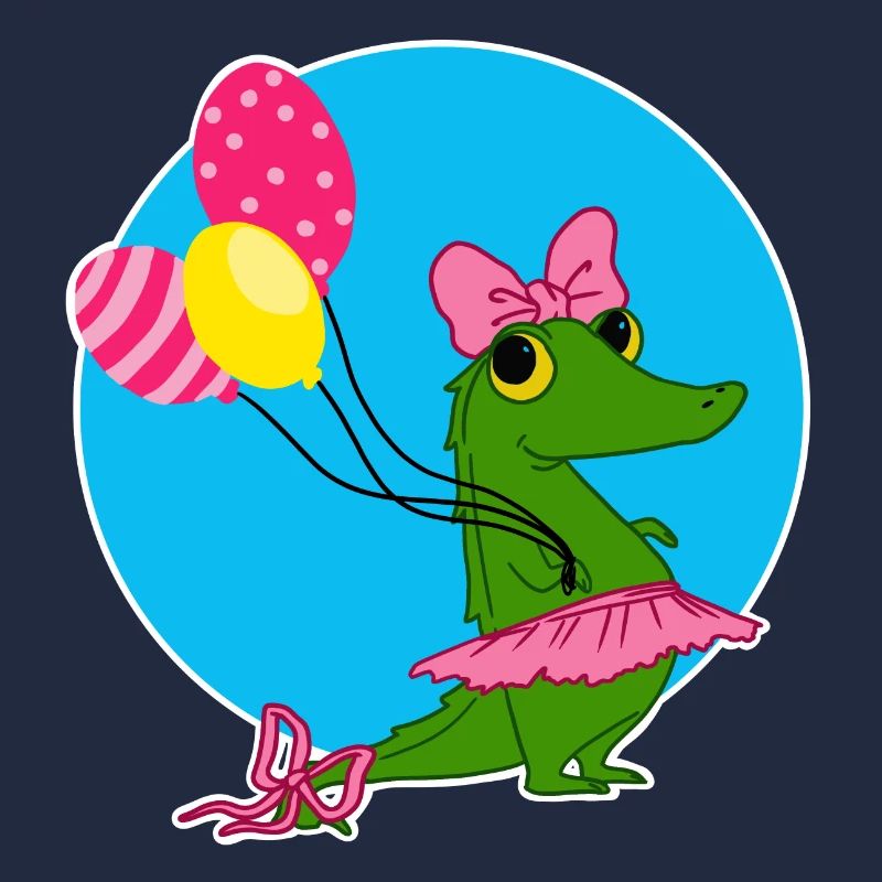 Krokodil mit Luftballons