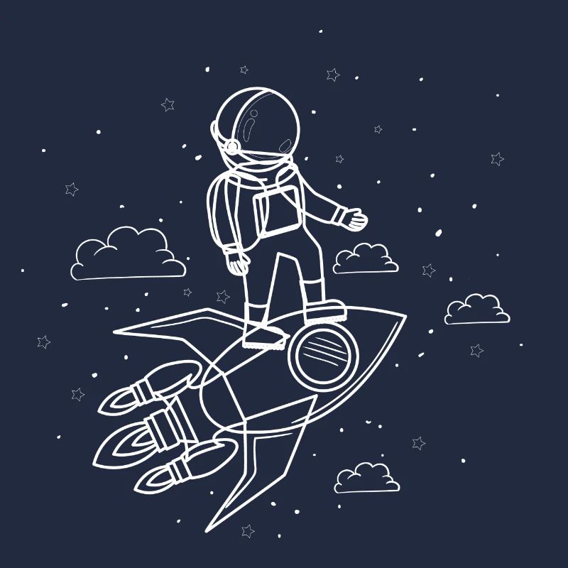 Spaceman astronaut rocket space