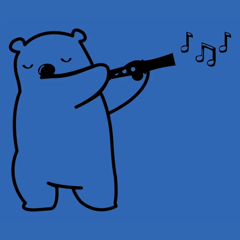 bear plays flute