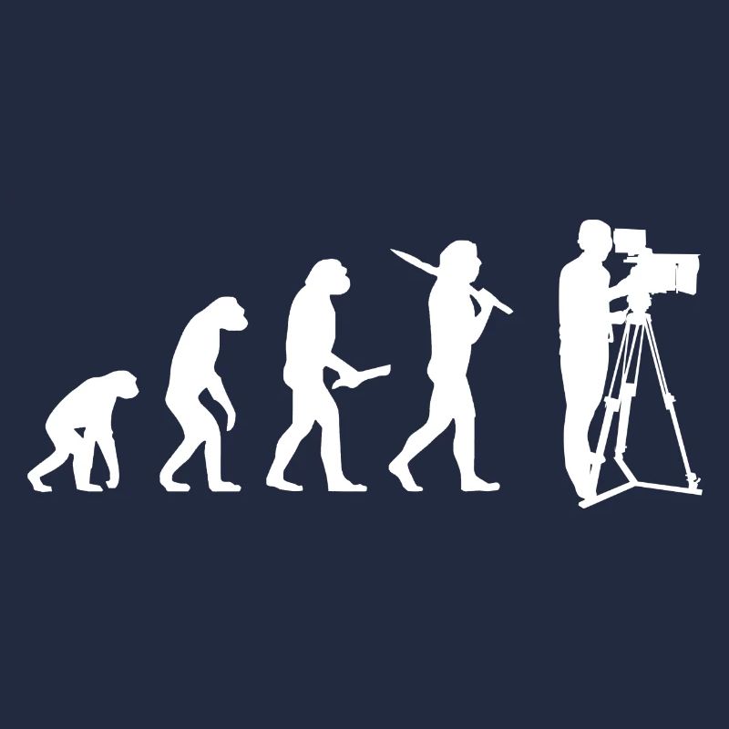 Evolution Kameramann Lustig Videodreh Geschenkidee