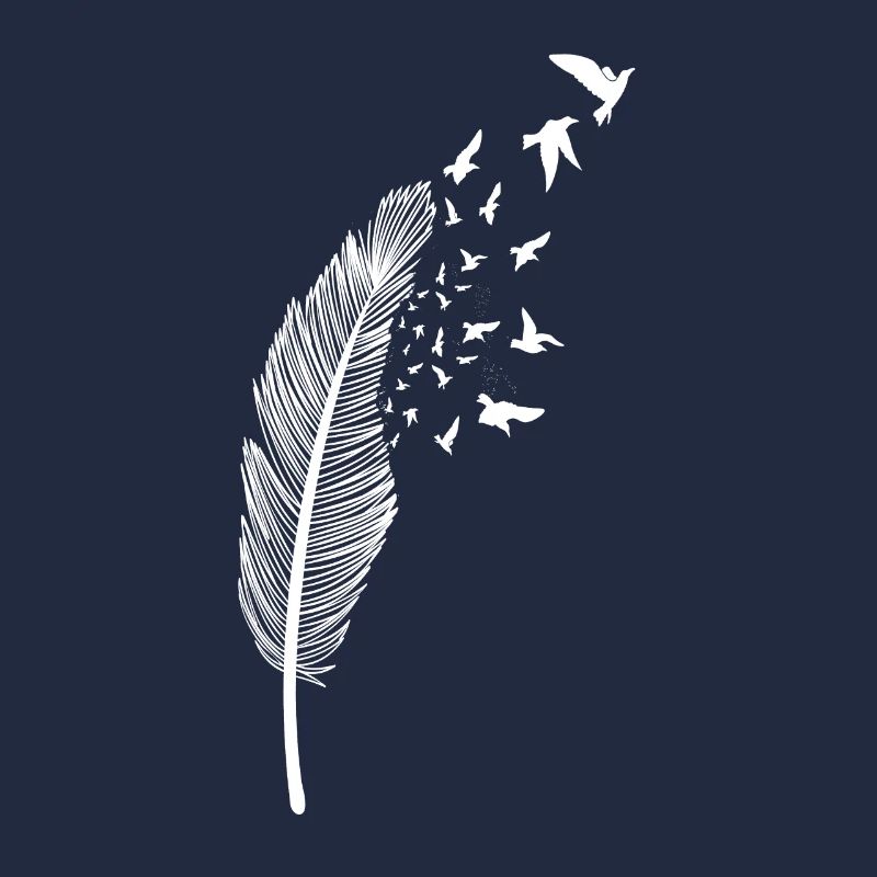 Plume et oiseau blanc