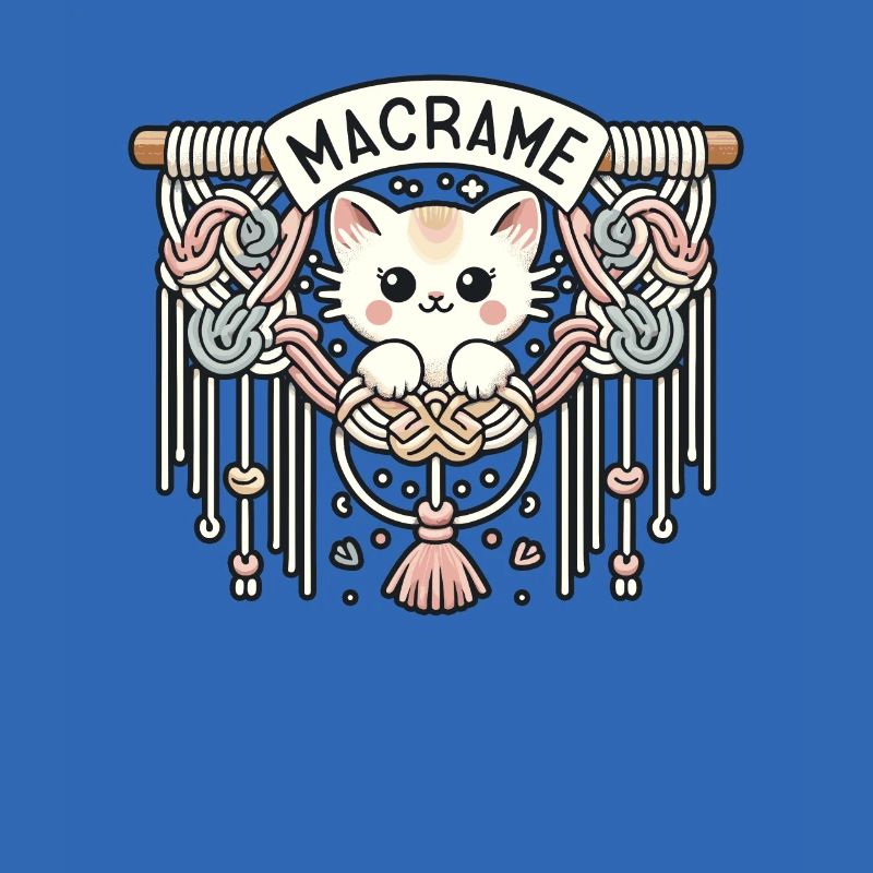 Drôle de macramé chat artiste macramé