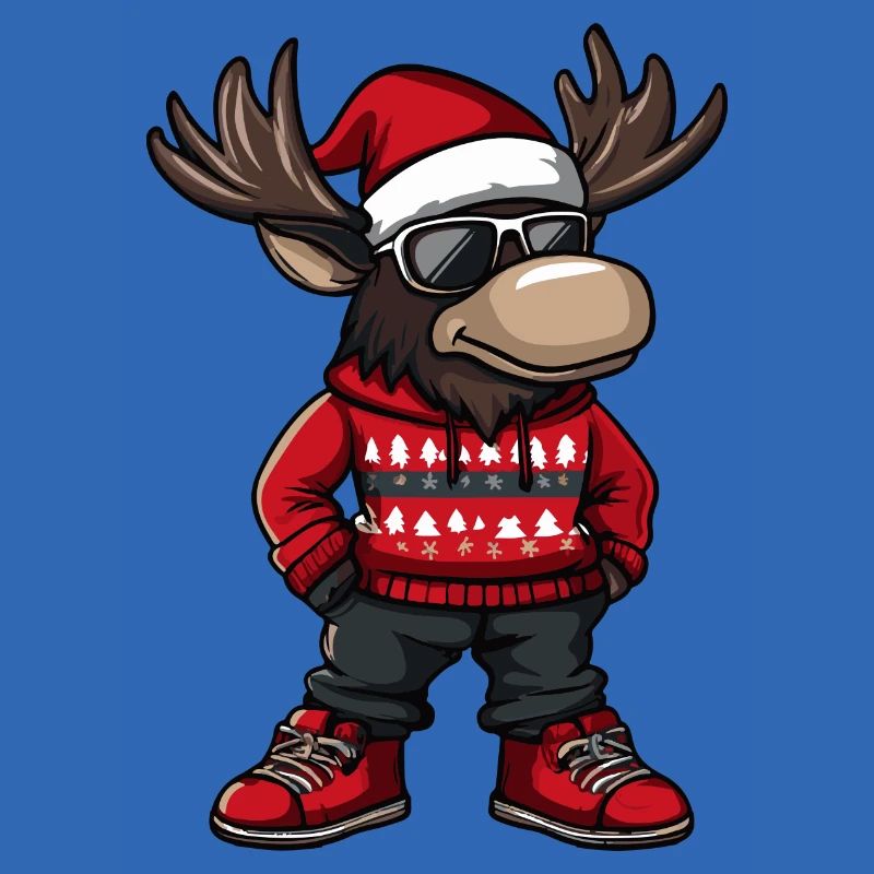 Elch Weihnachten Comic Cool