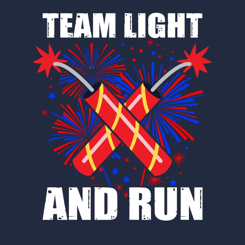 Team light and run pyrotechnics firecrackers fireworks