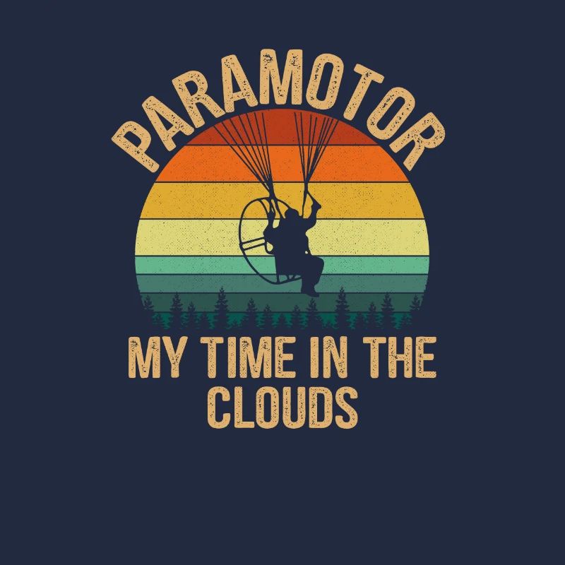 temps de paramoteur dans les nuages vintage, paramoteur